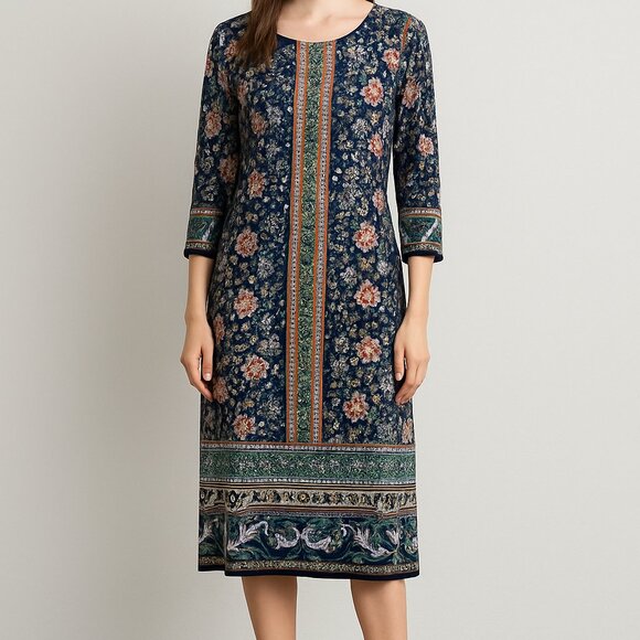London Times Floral Print Stretch Sheath Dress - Picture 1 of 5